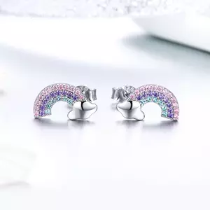 Rainbow Clouds Studs ezüst fülbevaló