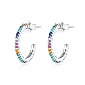 Rainbow Hoops ezüst fülbevaló