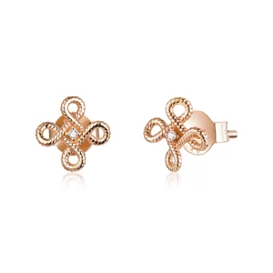 Rose Gold Flower Ropes ezüst fülbevaló
