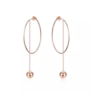 Rose Gold karika és lánc ezüst fülbevaló