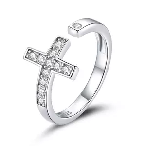 Sparkling Cross ezüst állítható gyűrű