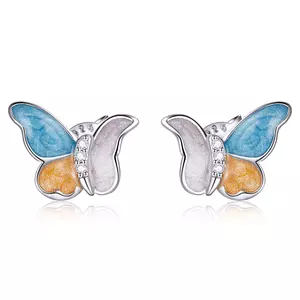 Színes Butterflies ezüst fülbevaló
