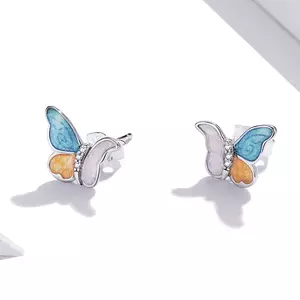 Színes Butterflies ezüst fülbevaló