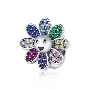 Színes napraforgó ezüst talizmán