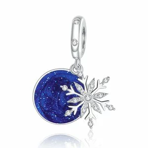 Talisman din argint Blue Sky Snowflake_hu