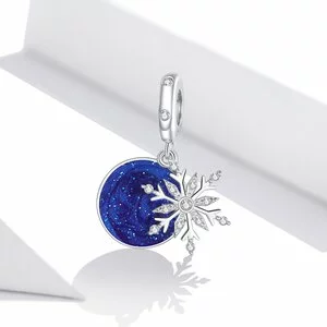 Talisman din argint Blue Sky Snowflake_hu