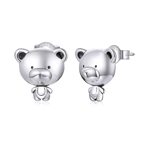 Teddy Bear ezüst fülbevaló