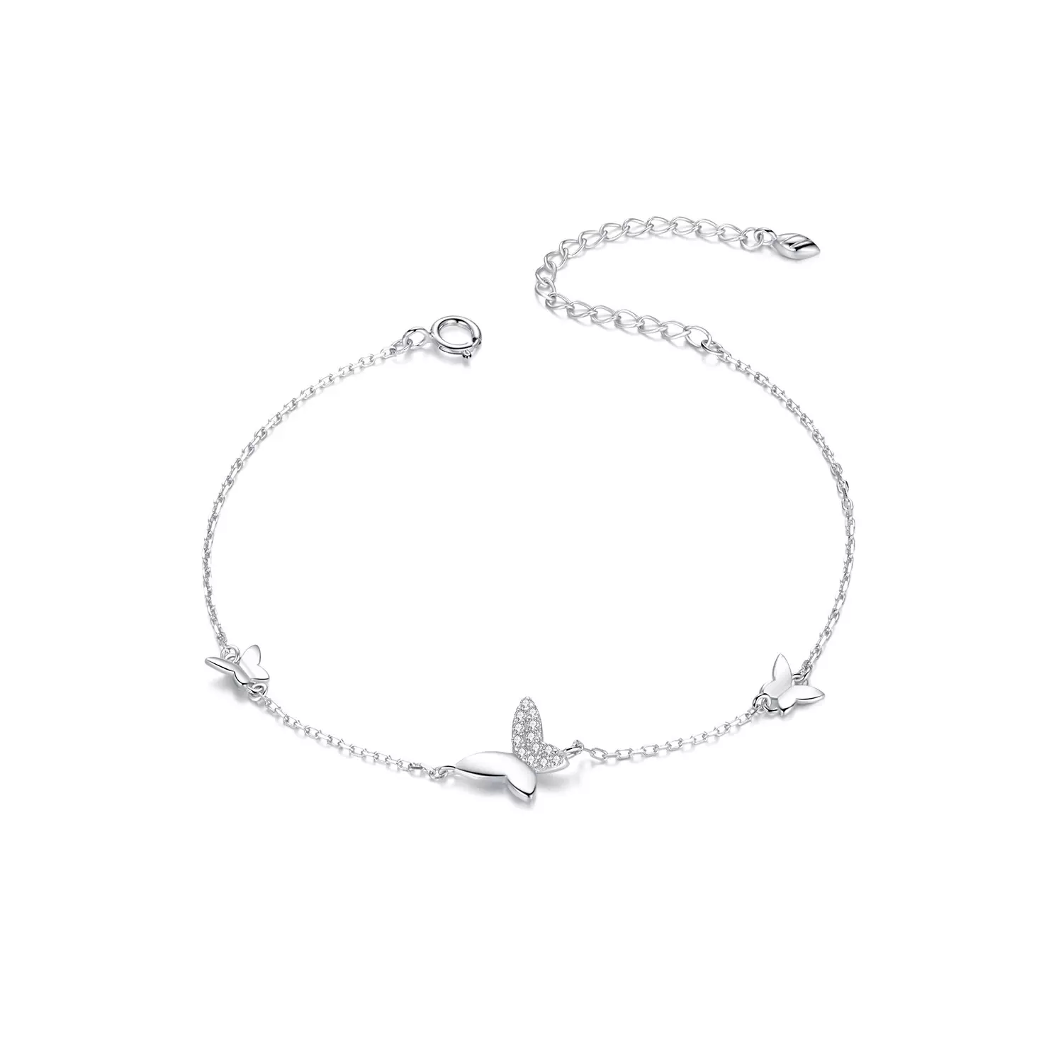 Trio Butterflies ezüst karkötő