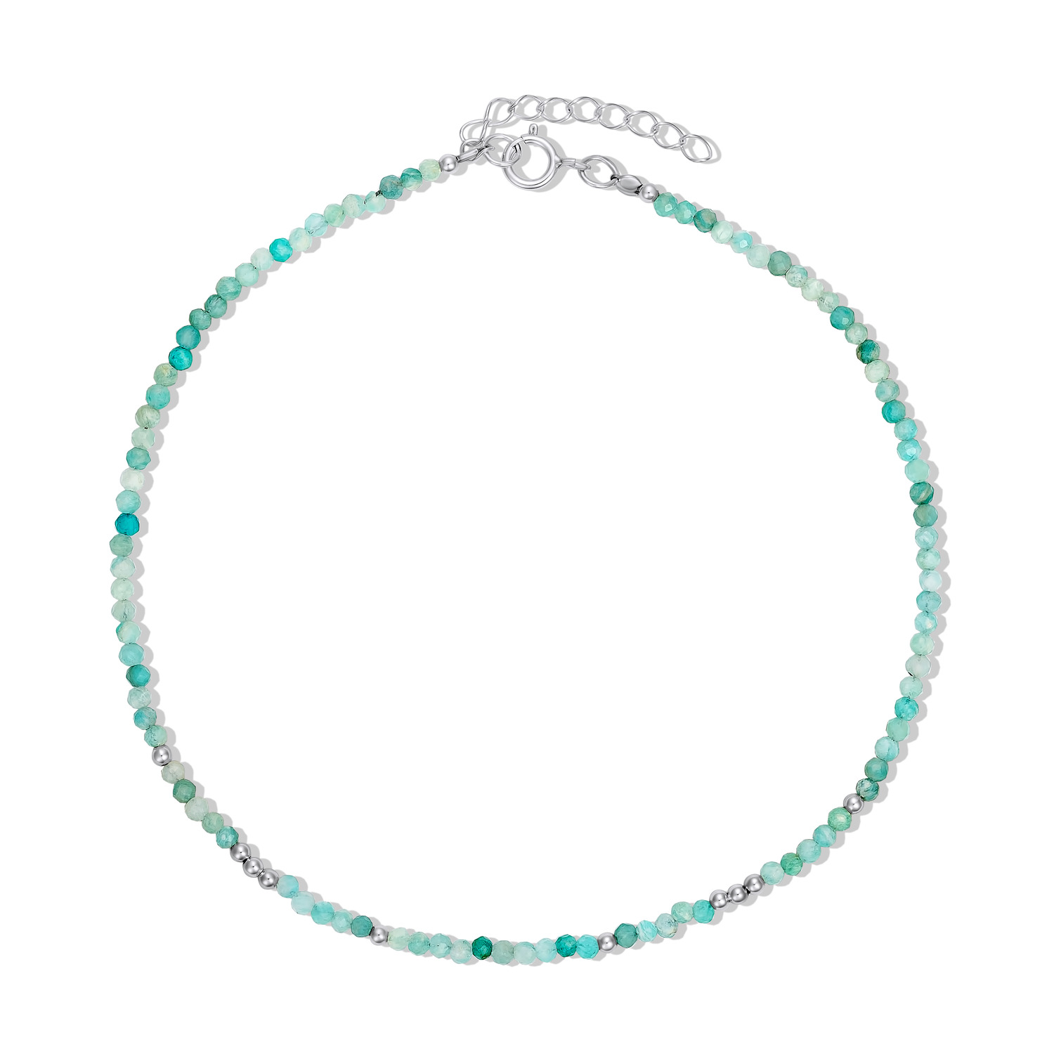 Bratara de glezna din argint amazonite
