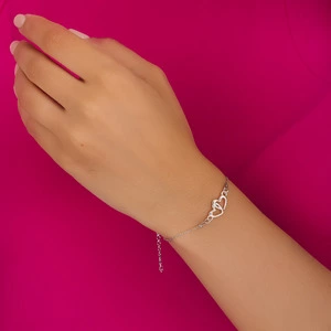 Bratara din argint 2 Inimi Intersectate Silver