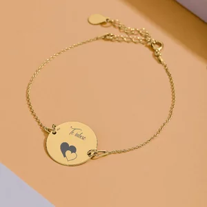 Bratara din argint Banut Golden 19 mm cu text/ simbol