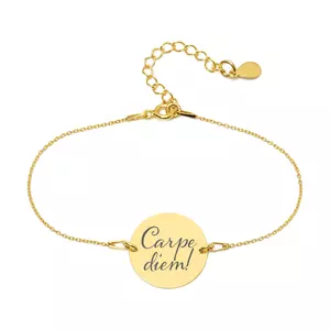 Bratara din argint Banut Golden 19 mm personalizata cu text/ simbol