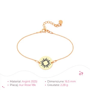 Bratara din argint Banut Rose 16,5 mm personalizata cu text/ simbol