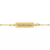 Bratara din argint cu sfere, Placuta Golden 19 mm personalizata cu text picture - 1