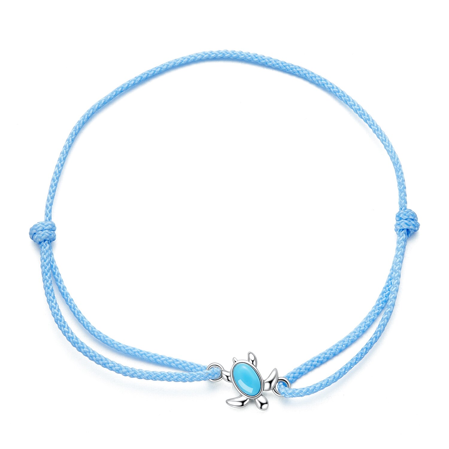 Bratara din argint cu snur mini turtle