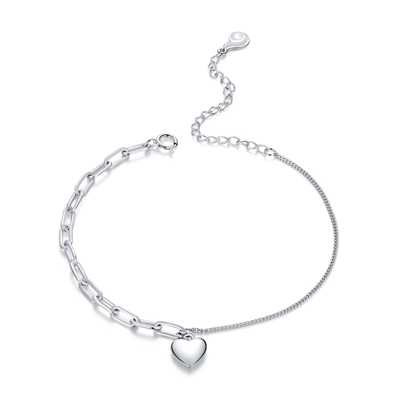 Bratara din argint Double Chain Heart image4