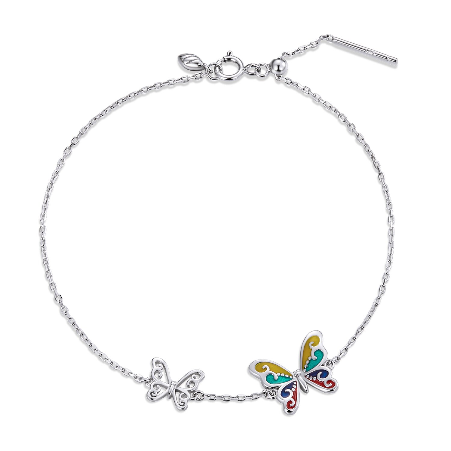 Bratara din argint enamel butterfly