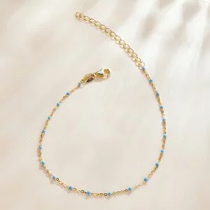 Bratara din argint Golden Blue Beads