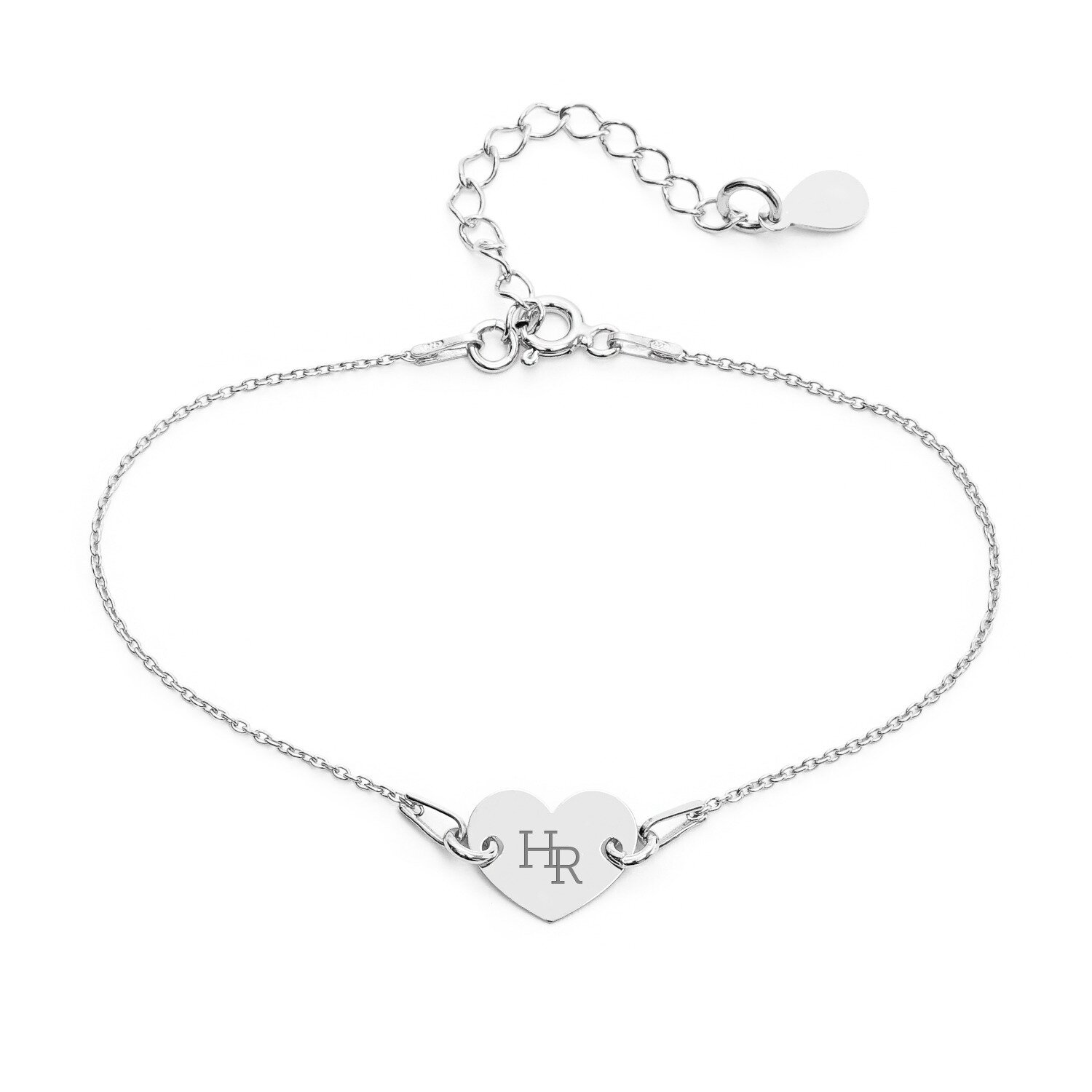 Bratara din argint inima silver 12 mm cu text/ simbol