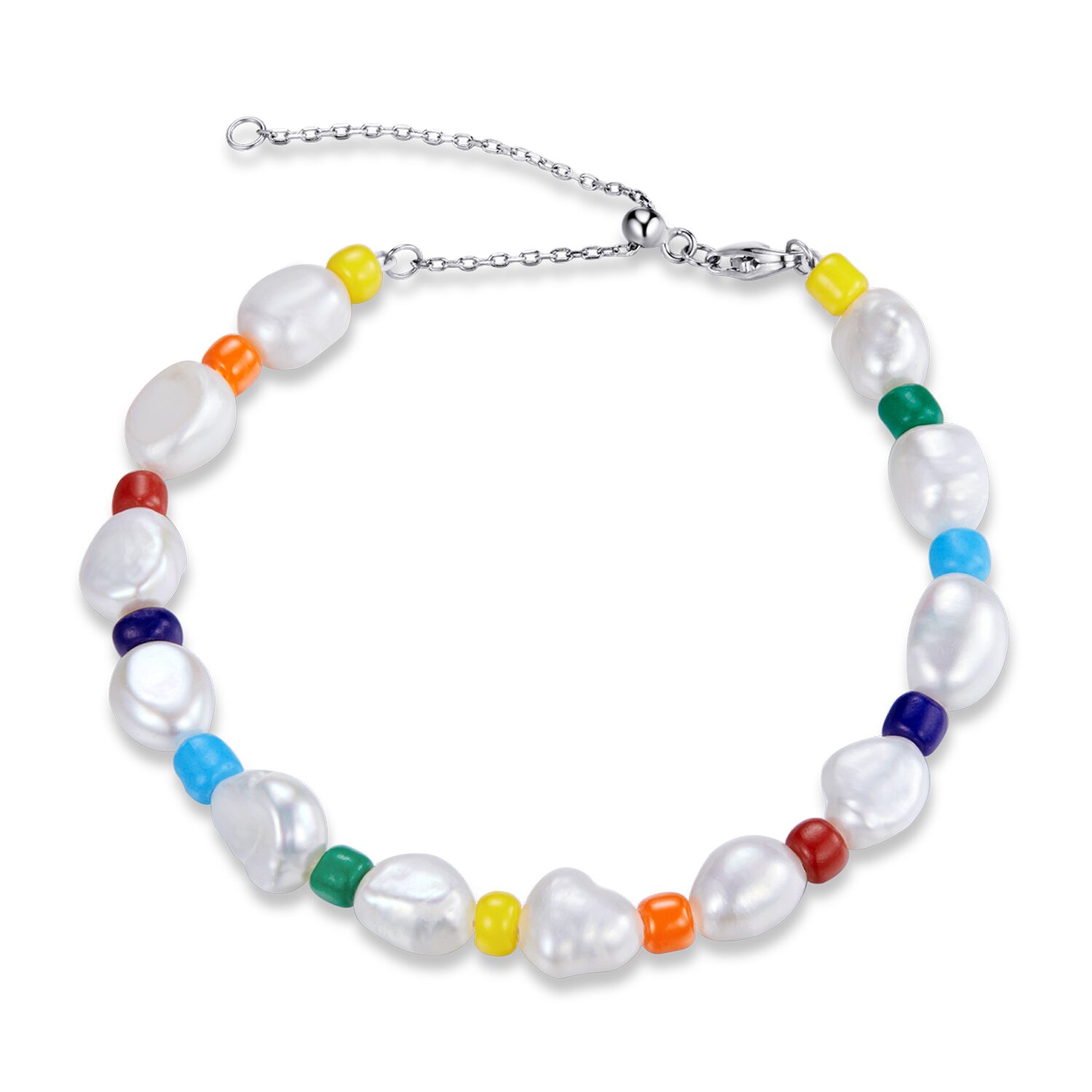 Bratara din argint rainbow shell pearls