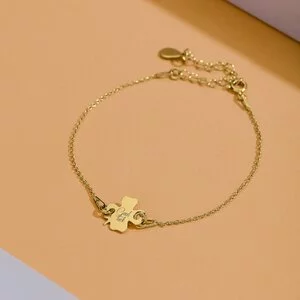 Bratara din argint Trifoi Golden 11 mm cu text/ simbol