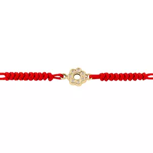 Bratara snur si aur 14k Crystal Flower