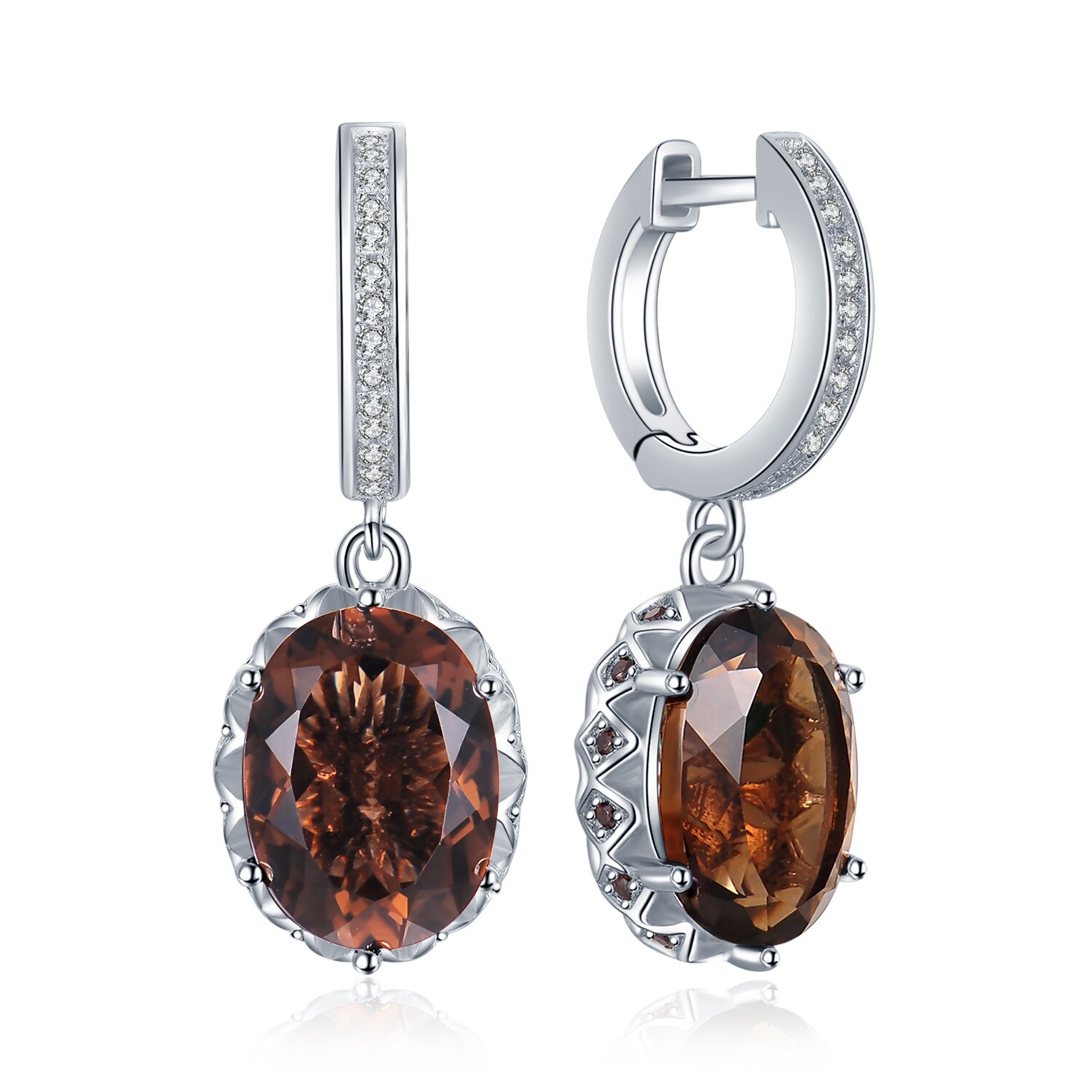 Cercei de argint beautiful smoky-quartz