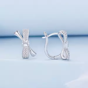 Cercei de argint Big Crystal Bow