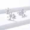 Cercei din argint Asymmetric Flowers picture - 4