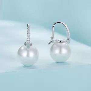 Cercei din argint Big Elegant Pearl