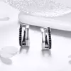 Cercei din argint Black Circle Hoops picture - 4