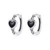 Cercei din argint Black Heart Hoops picture - 1