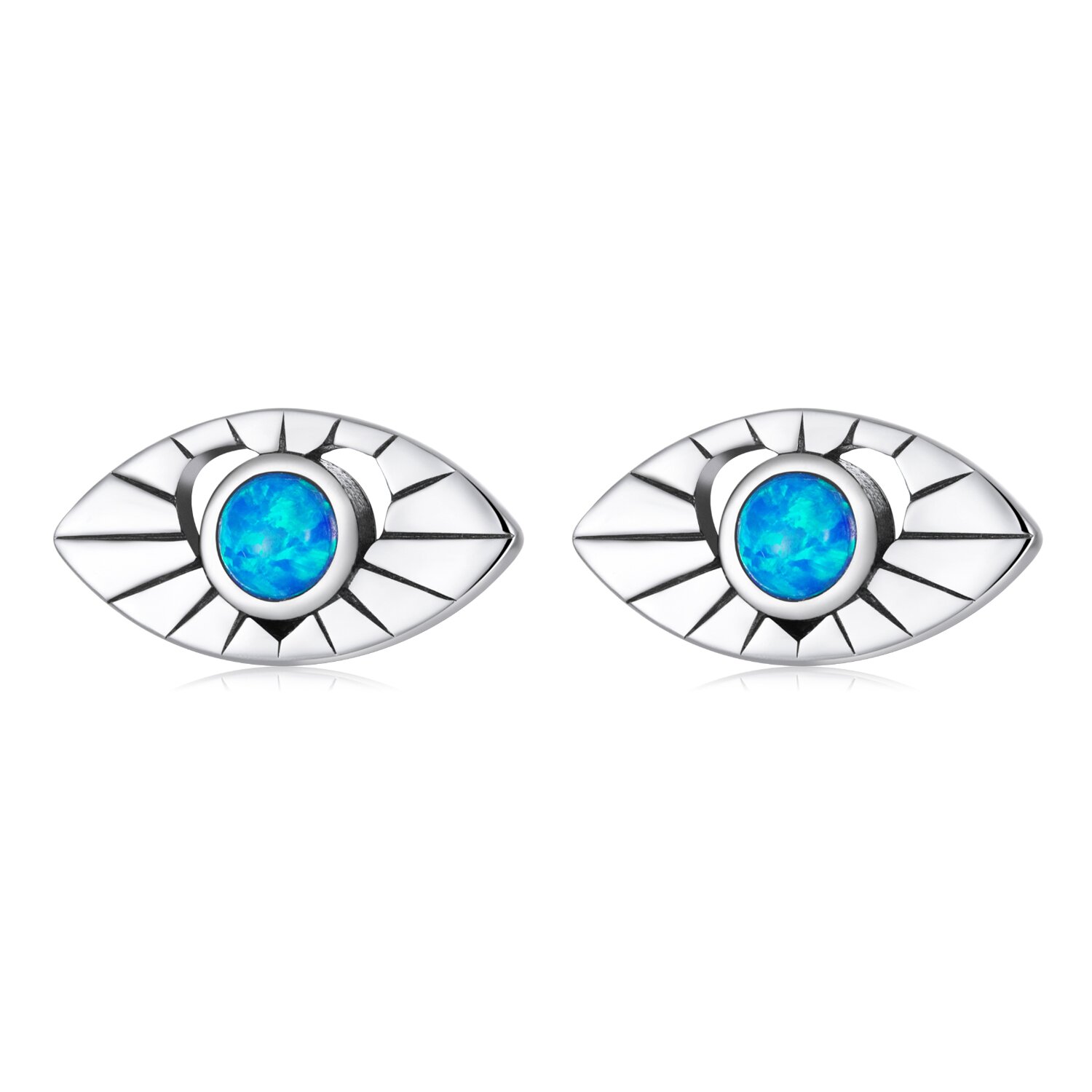 Cercei din argint blue evil eyes