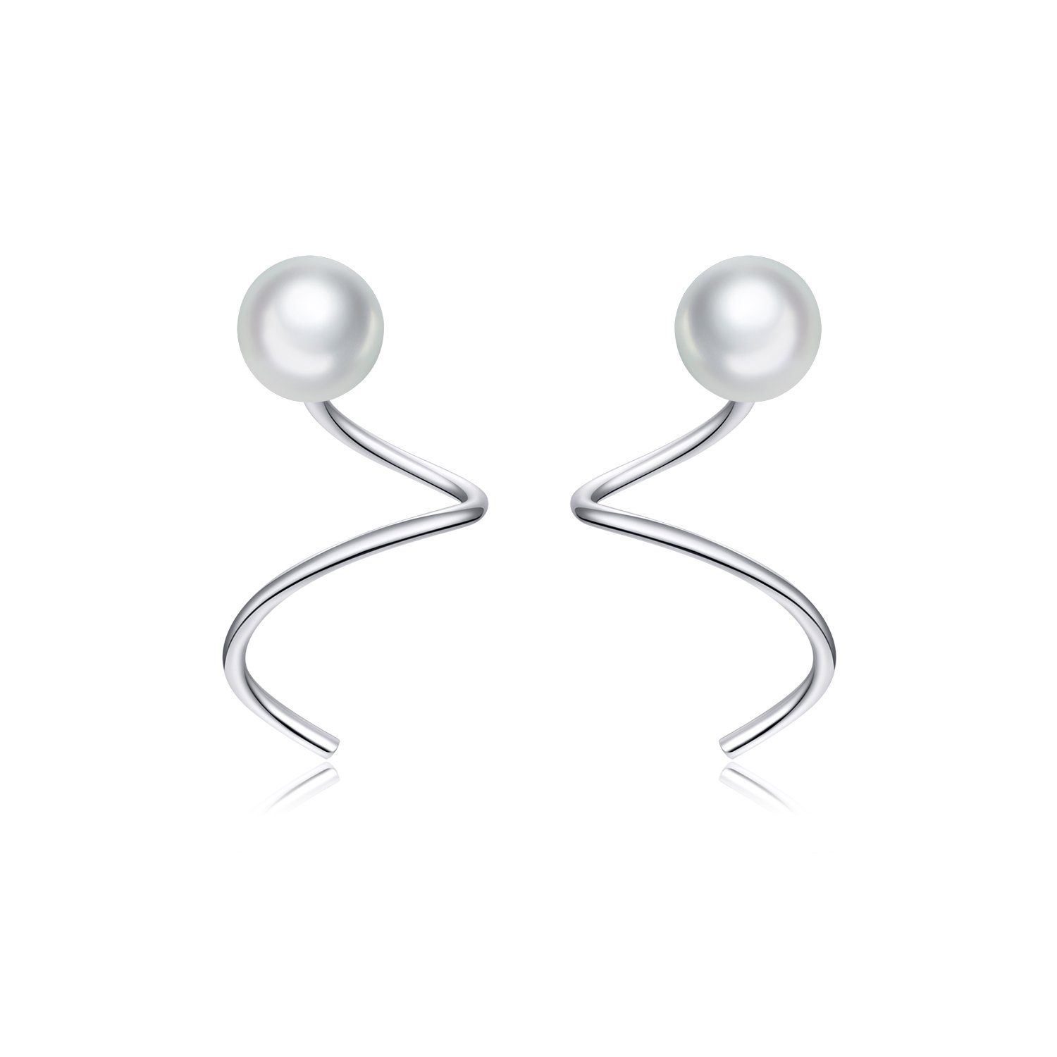 Cercei din argint Circle Pearl Earrings argint
