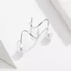 Cercei din argint Circle Pearl Earrings