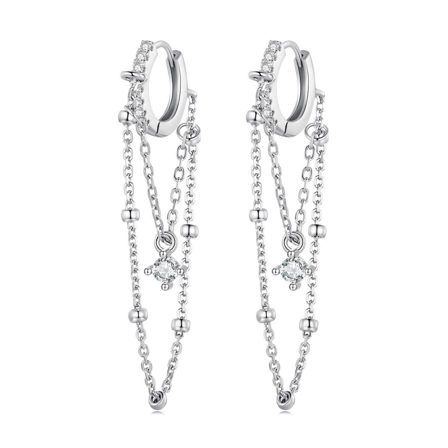 Cercei din argint cristal chains