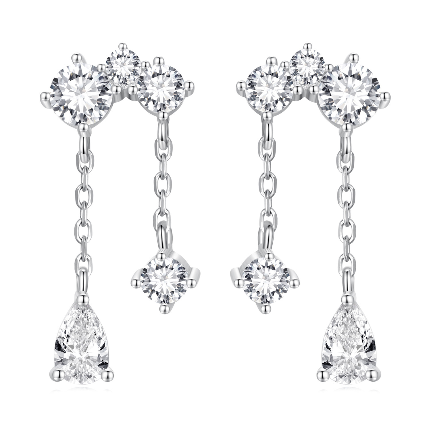 Cercei din argint Crystal Clear Glamour