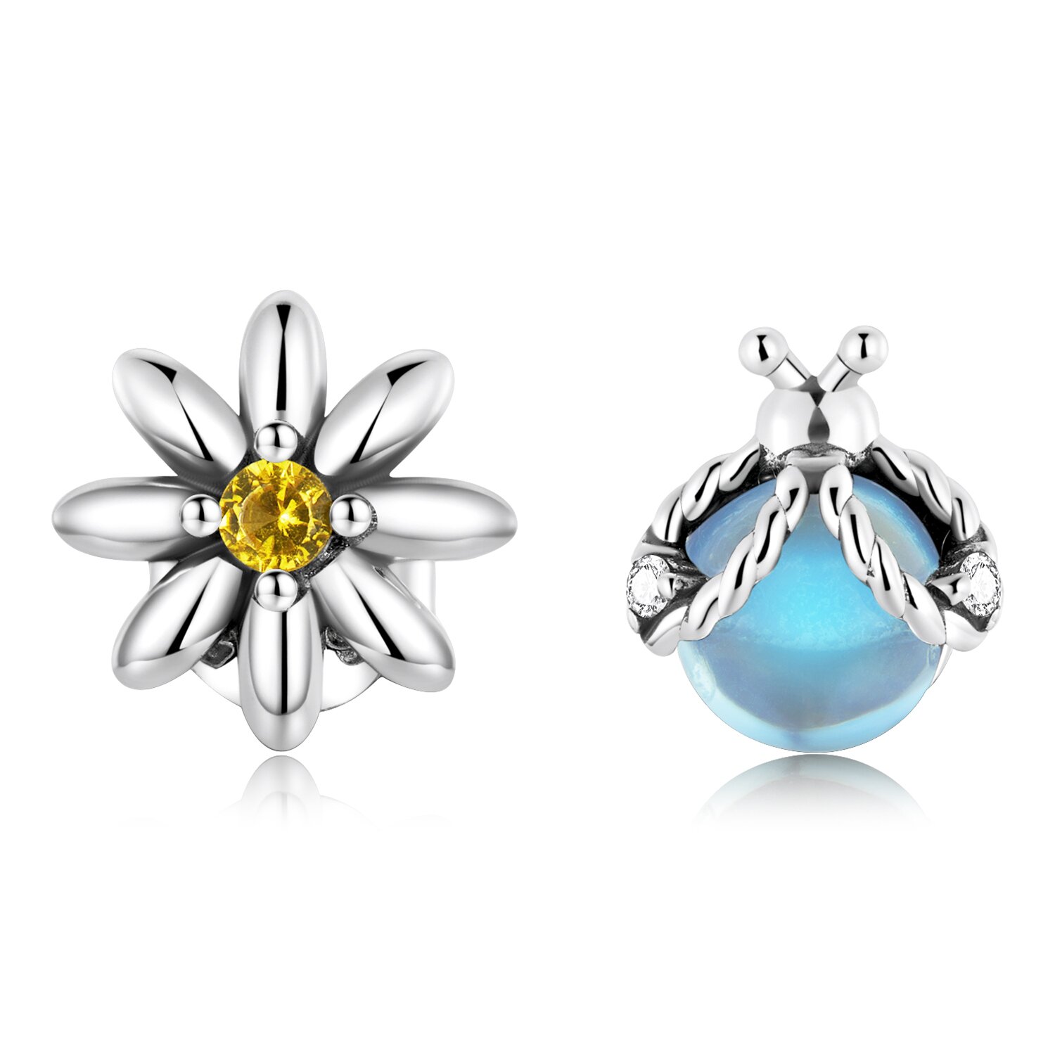Cercei din argint daisy and ladybug