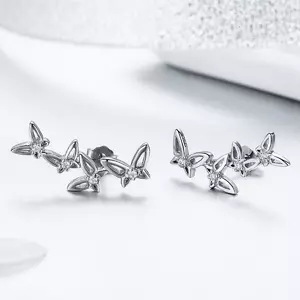 Cercei din argint Dancing Butterflies