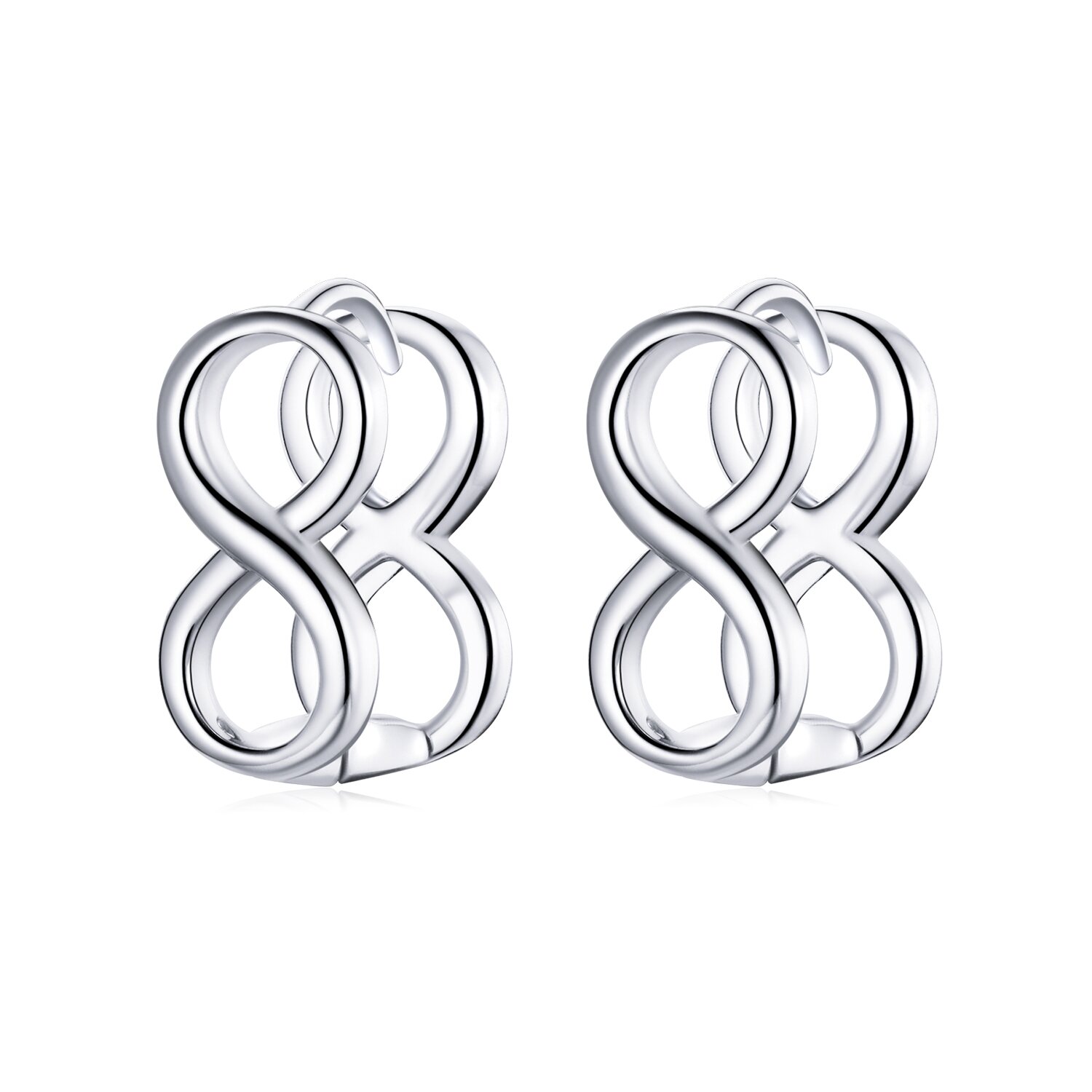 Cercei din argint double infinite stud