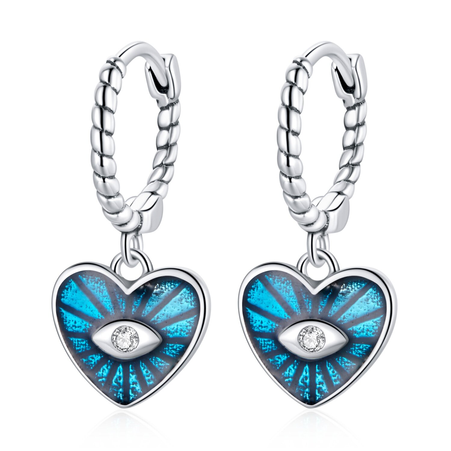 Cercei din argint dropped blue eyes