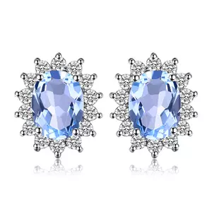 Cercei din argint Elegant Light Blue Topaz