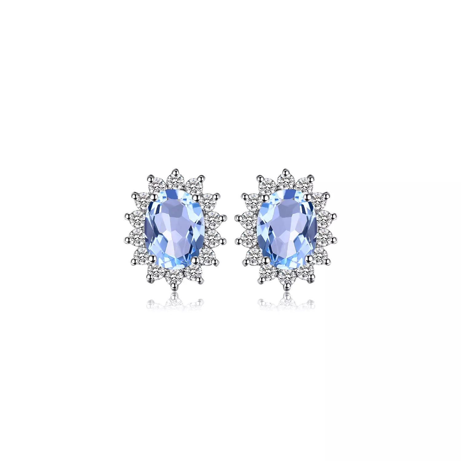 Cercei din argint Elegant Light Blue Topaz