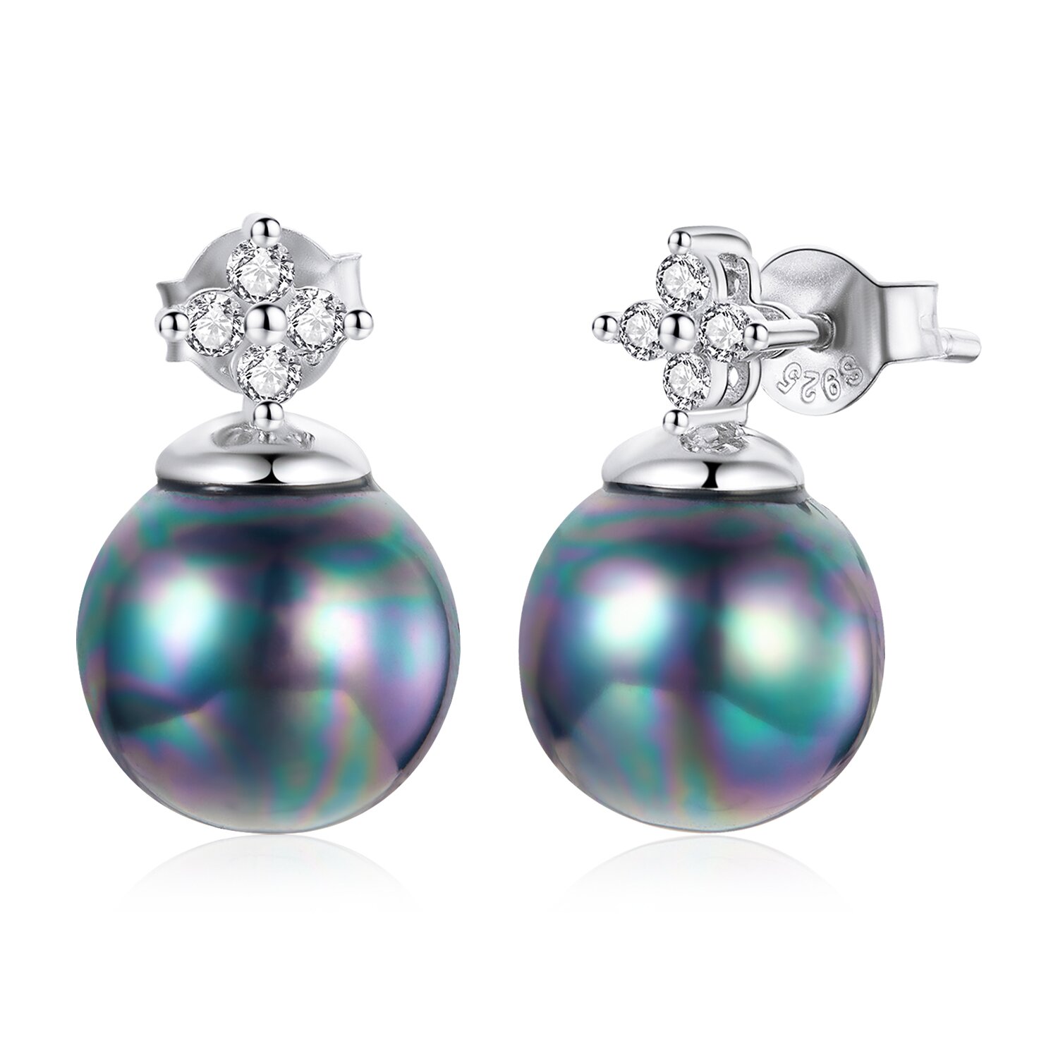 Cercei din argint Elegant Midnight Beads
