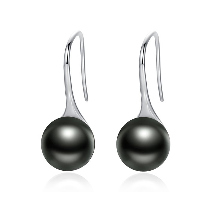 Cercei din argint Elegant Pearls black EdenBoutique EdenBoutique