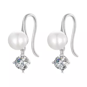 Cercei din argint Elegant Pearls Shine Crystals