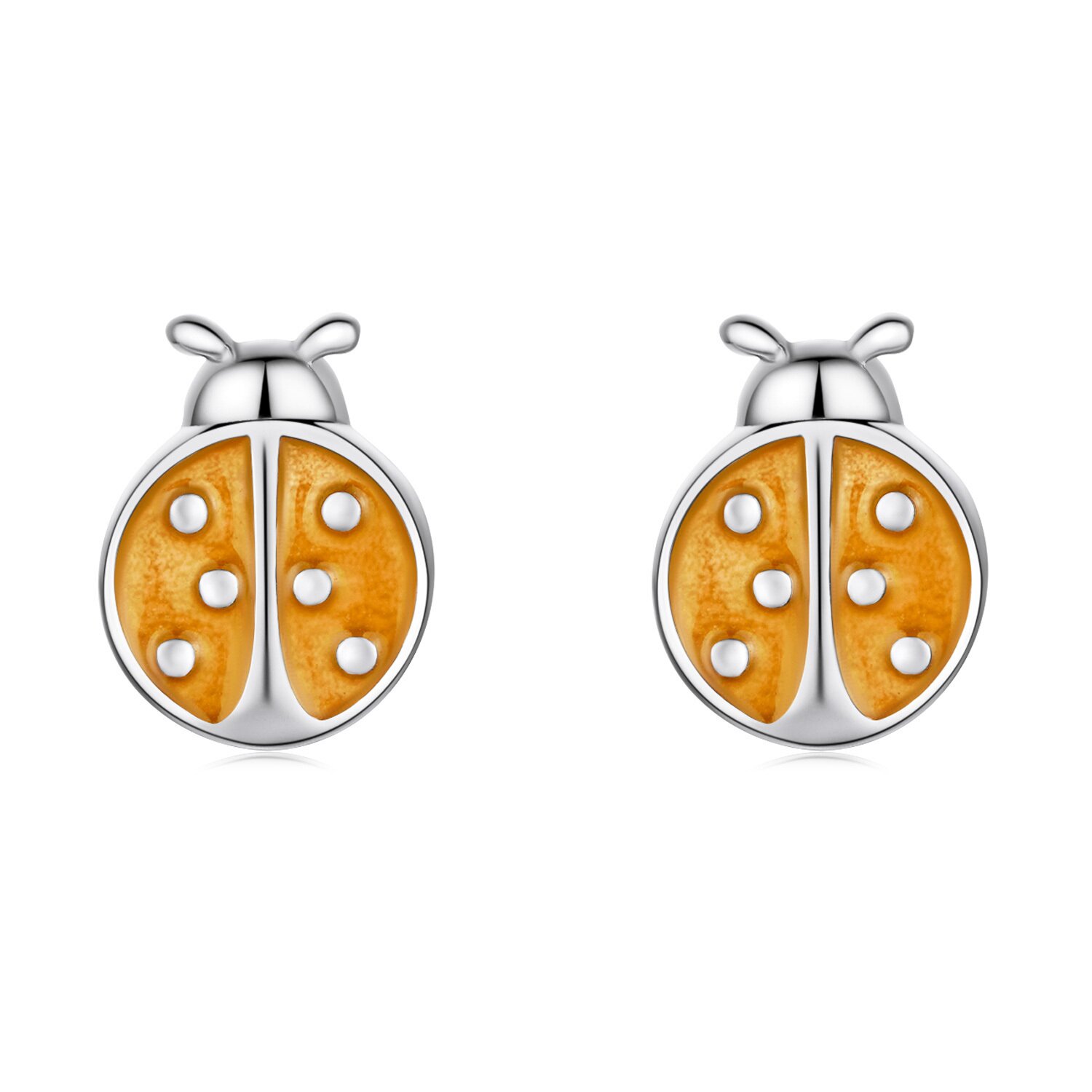 Cercei din argint Enamel Orange Ladybug image22