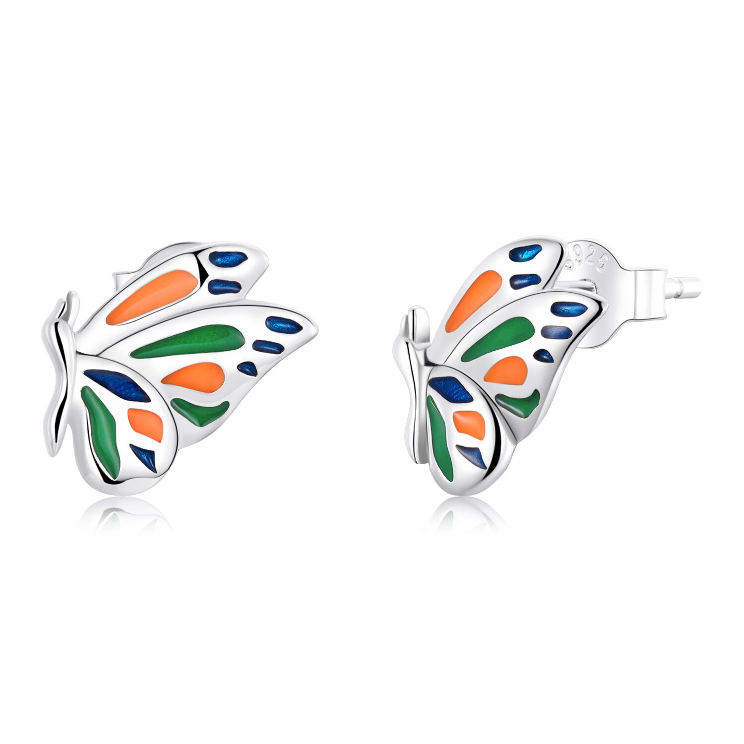 Cercei din argint flying butterfly