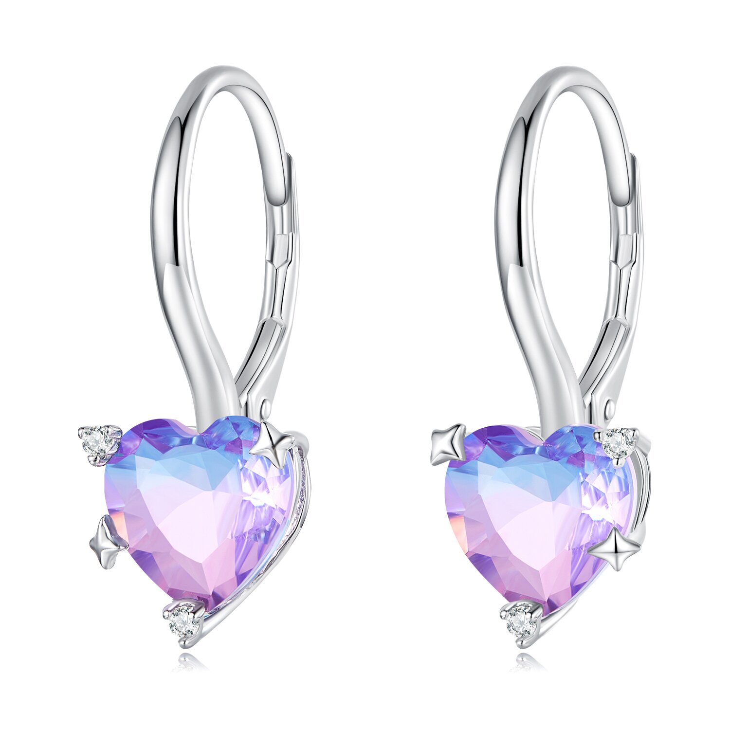 Cercei din argint galaxy heart
