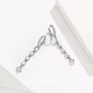 Cercei din argint Glamour Chain Hoops